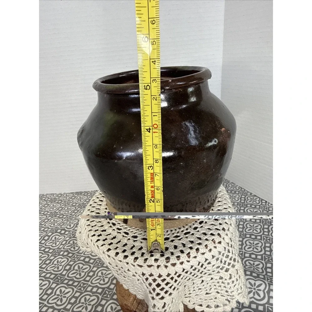 Chinese Stoneware Brown Glazed Pottery Storage Jar Qing 20th Century